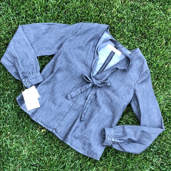 ASOS Tops - ASOS Denim V-Neck Dress Shirt